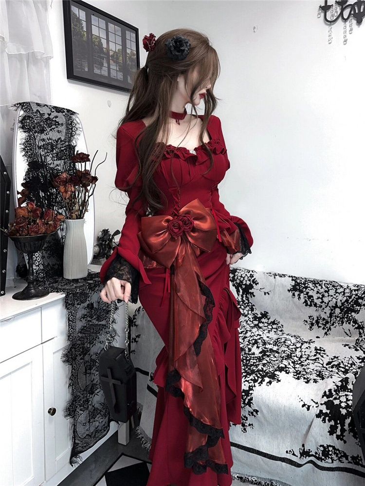 Spring Red Vintage Dress Women - огляд і ціна Women'S Red Formal Wear