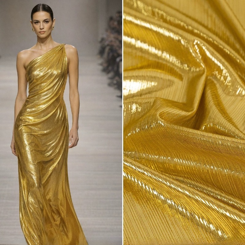 Golden Yellow Ribbed Knit Fabr - огляд і ціна Evening Gown