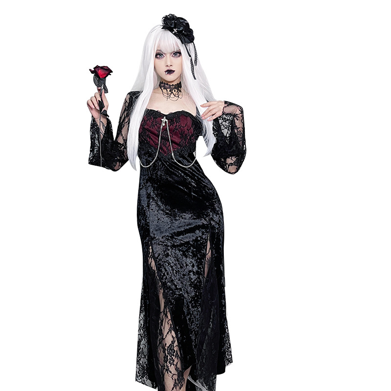 Women Goth Dark Elegant Evenin - огляд і ціна Midi Dress